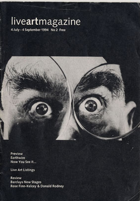 Example cover of Live Art Archive Magazine